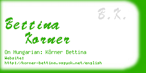 bettina korner business card