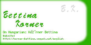 bettina korner business card